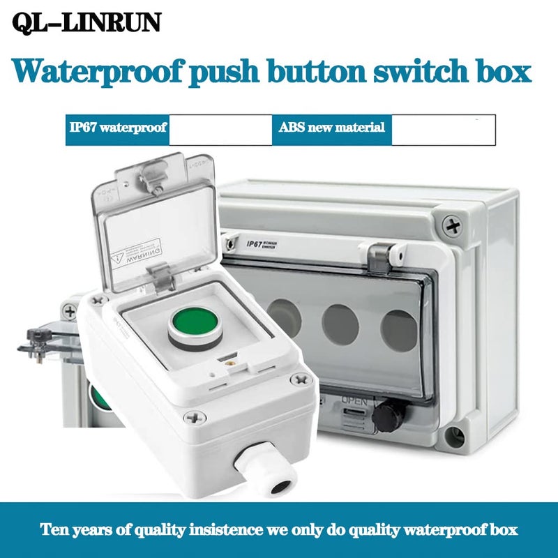 QL-LINRUN Push Button Box Momentary Green Push Button Station Box - Image 4